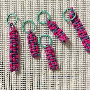 5 piece Pink and Blue Paracord Keychains